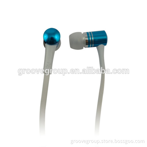 stereo cheap metal in-ear 2104 promotio mobile voice changer earphones for mp3 with flat cable different color and best quality